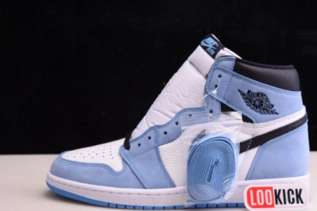 Cheap MAX UNIVERSITY RETRO 1 JORDAN BLACK WHITE AIR BLUE 555088-134 HIGH 0627